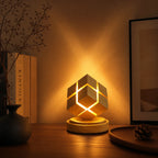 Lampe de chevet en blocs de bois, LED sans fil et commande tactile