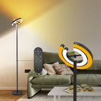 Lampadaire LED à deux anneaux orientables et télécommande, 192 cm