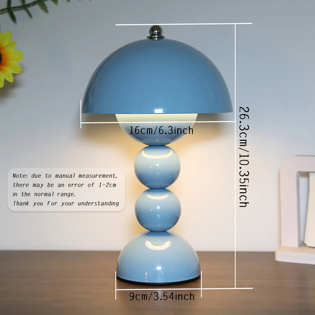 Lampe champignon rétro à pied en sphères, sans fil et tactile