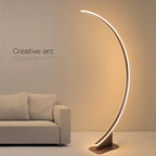 Lampadaire arc LED en croissant de lune, cadre blanc ou café