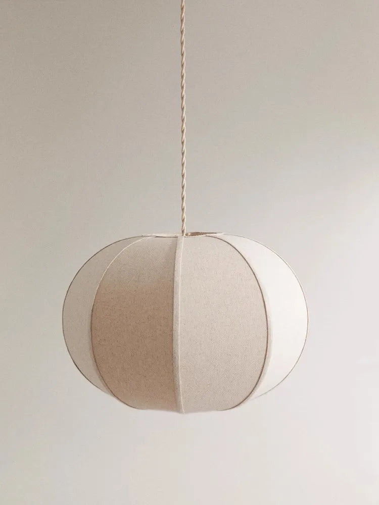 Suspension en toile forme citrouille, Ø 30 à 50 cm, câble tressé