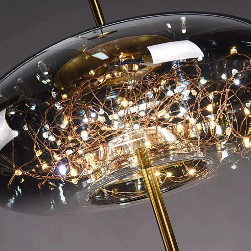 Suspension ciel étoilé en verre fumé ou ambré, micro-LED intégrées
