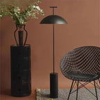 Lampadaire dôme en métal, noir ou terracotta, deux ampoules LED