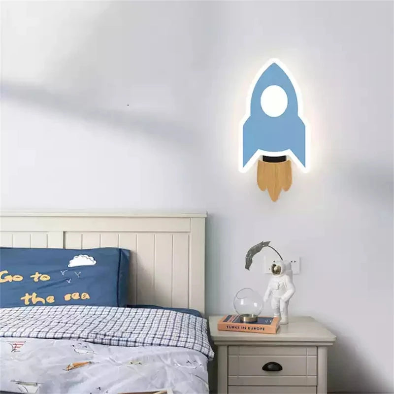 Applique murale fusée, étoile ou lune LED pour chambre d'enfant