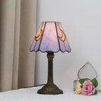 Petite lampe de chevet style Tiffany à croissants de lune