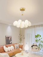 Lustre grappe de tulipes blanches, 7 ou 13 lumières, ampoules G9