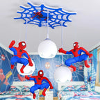 Lustre chambre d'enfant toile d'araignée et super-héros, LED