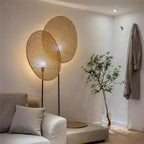 Lampadaire à disques en cannage de rotin, 8 modèles assortis