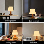 Lampe de chevet sans fil tactile 2700K, abat-jour opalin