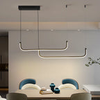 Suspension LED double barre en U, 90 cm, noire ou dorée