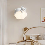 Applique murale ours ou lapin endormi sur nuage LED, chambre bébé