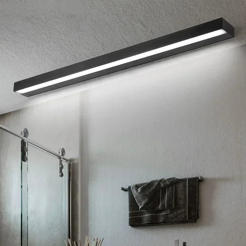 Applique murale LED réglette rectangulaire en aluminium brossé