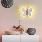 Applique murale papillon LED pastel pour chambre d'enfant, 24 cm