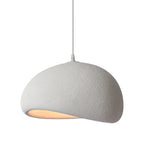 Suspension galet blanc texturé d'inspiration japonaise, Ø 30 ou 50 cm