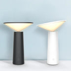 Lampe de table sans fil à tête conique orientable, noire ou blanche
