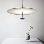 Suspension disque en aluminium blanc à lumière indirecte, LED