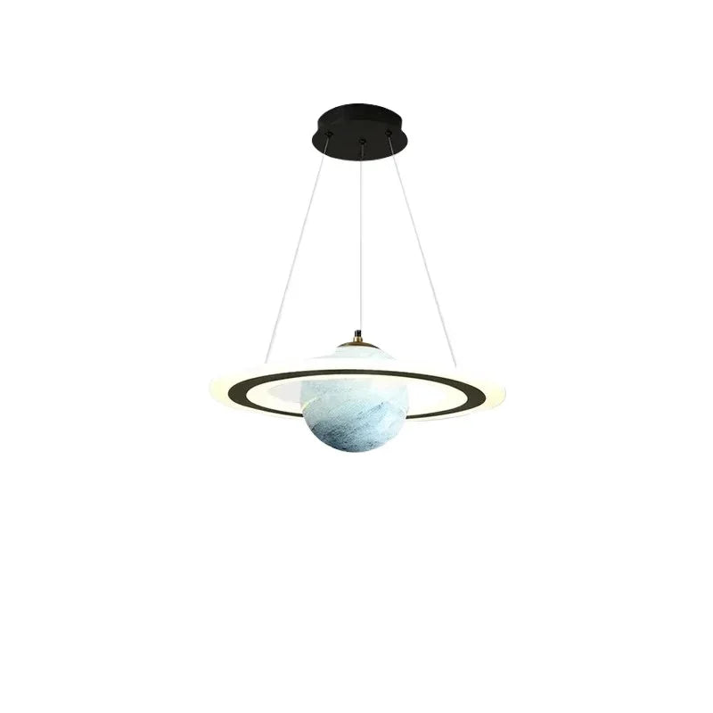 Suspension planète à anneau lumineux, chambre d'enfant, Ø 45 cm
