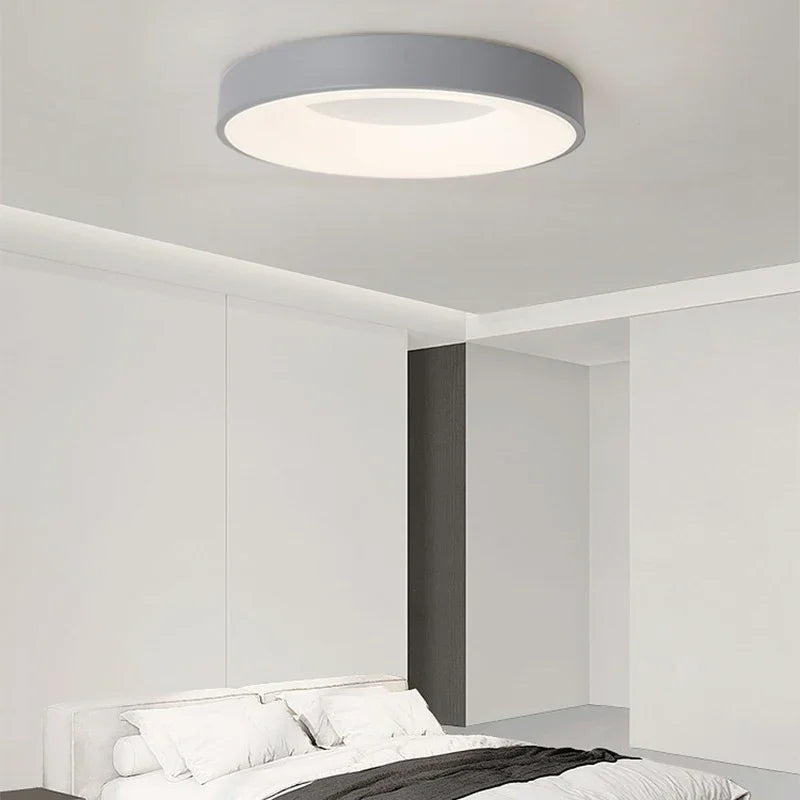 Plafonnier LED anneau extra-plat 5 cm, 7 coloris, Ø 30 à 60 cm