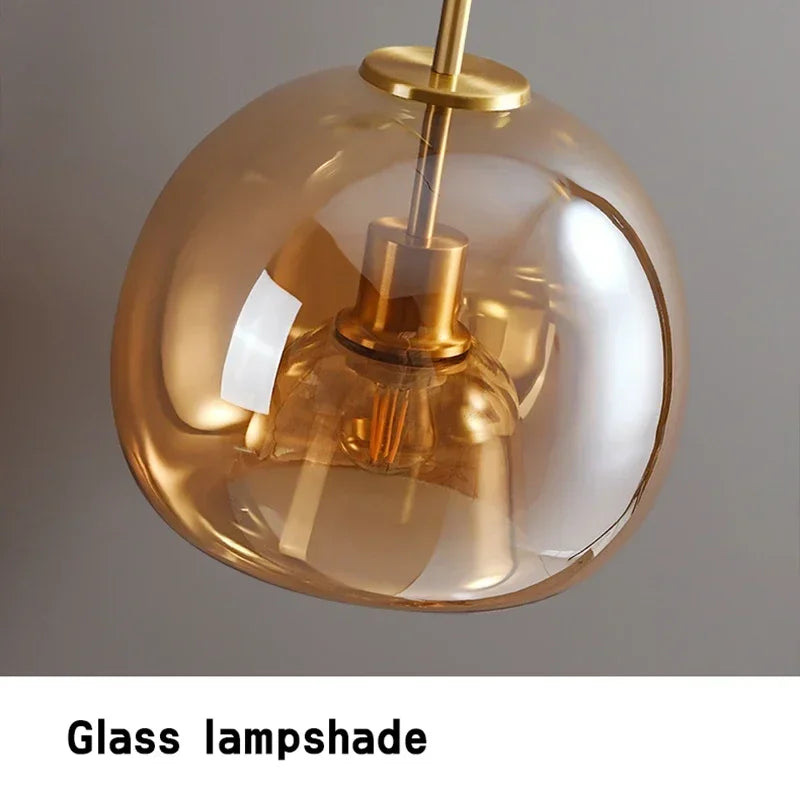 Plafonnier globe en verre fumé ou cognac, Ø 20 ou 25 cm, E27