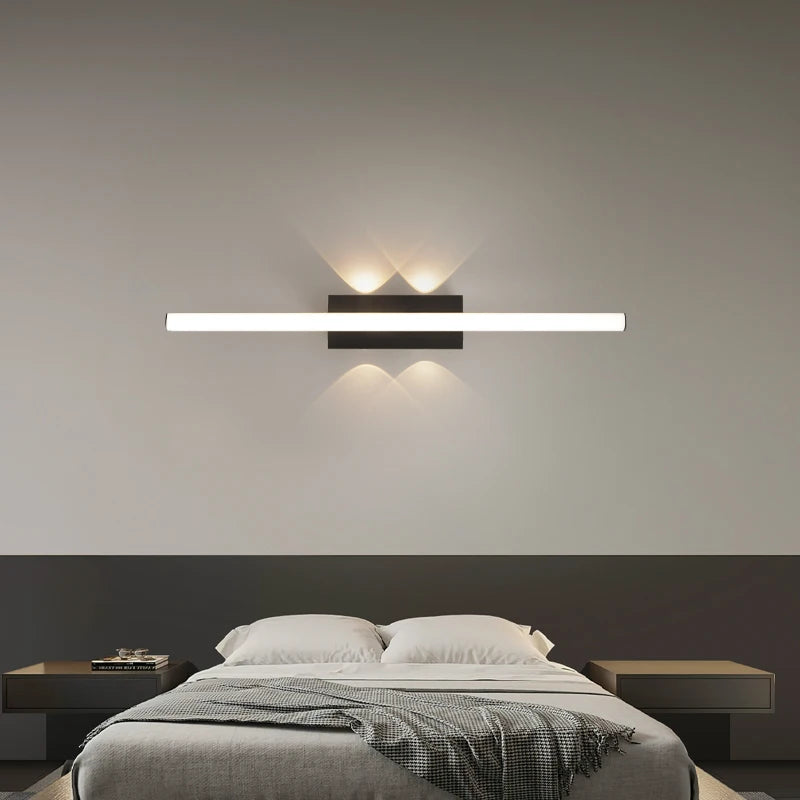 Plafonnier LED linéaire noir, barre de 50 ou 100 cm, trois teintes