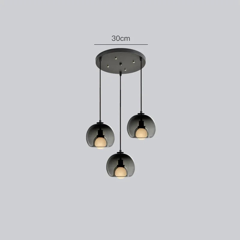 3 heads round / Clear Glass