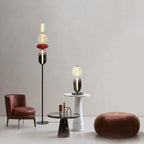 Lampadaire à globes de verre coloré empilés, ampoules LED fournies
