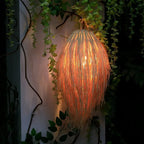 Lustre hérisson en paille Ø 35 x H 50 cm, blanc ou naturel