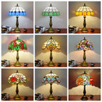 Grande lampe de table Tiffany 30 cm en vitrail, 16 décors au choix