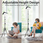 Lampadaire LED trépied télescopique à panneau orientable et minuterie
