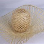 Suspension capeline en bambou et cocon tressé, câble de 150 cm