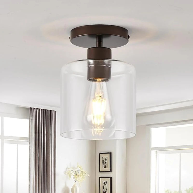 Cylindre en verre clair, embase bronze, argent ou or