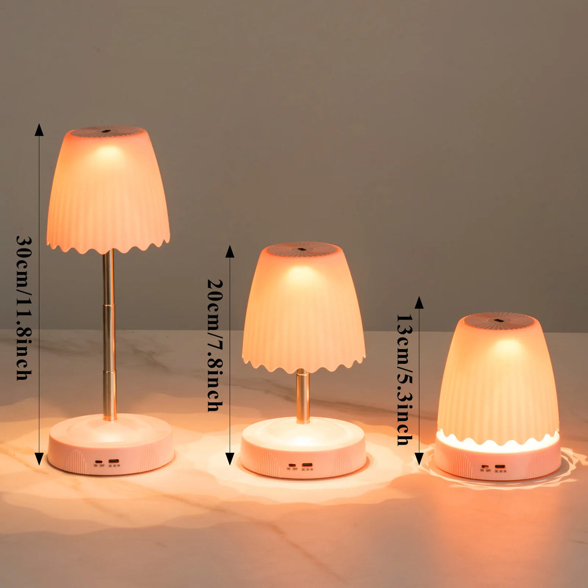 Lampe de table sans fil à hauteur réglable et commande gestuelle