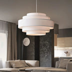 Suspension en tissu à niveaux : tambour, étagé ou rectangulaire, LED