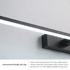 Applique murale LED miroir à barre déportée, blanche, noire ou dorée