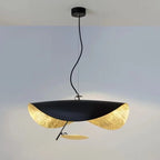 Lustre soucoupe noir ou blanc à intérieur doré, LED Ø 40 à 80cm