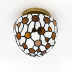 Plafonnier style Tiffany, coupole en verre teinté Ø 18 cm