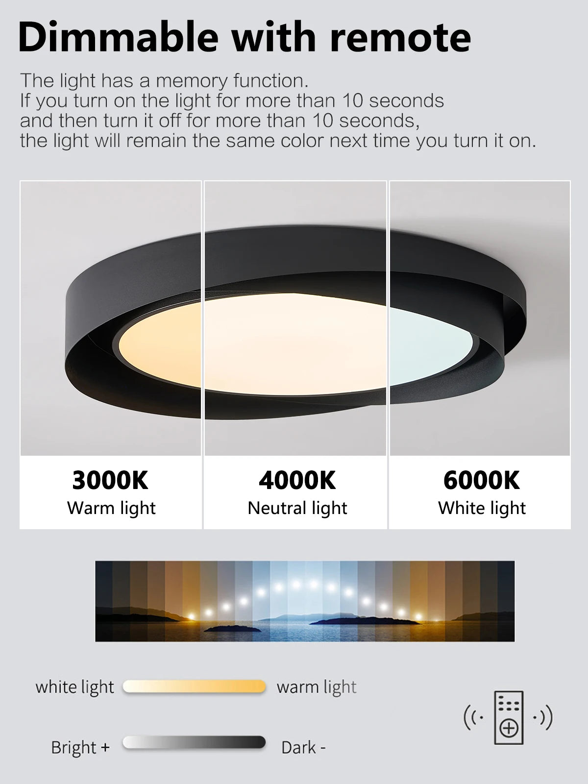 Plafonnier LED double anneau en métal, Ø 40 ou 50 cm, trois coloris