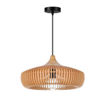 Suspension en lattes de bois Ø 43 cm, noyer ou bois clair, E27