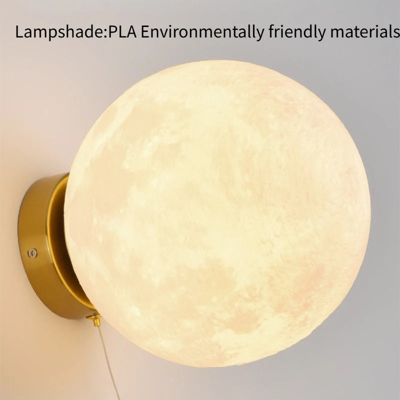 Applique murale lune avec astronaute suspendu, LED pour enfant