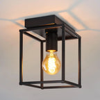 Plafonnier noir à cadre cube en métal, de 1 à 4 lumières E27