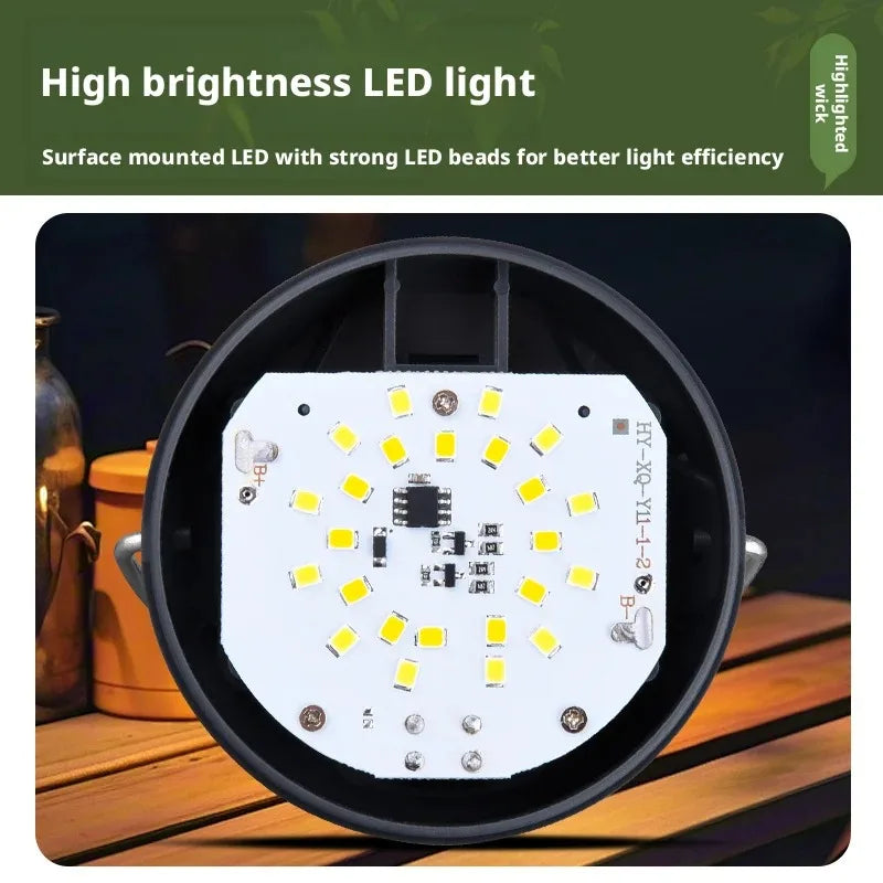Lampe portable à piles pour camping, anse métal et diffuseur opalin