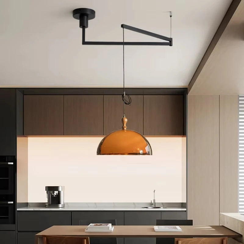 Suspension à disque LED et bras pivotant, du Ø 30 au Ø 50 cm