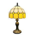 Lampe de chevet en vitrail à carreaux, bandeau orange, vert ou jaune