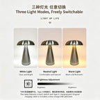Lampe de table sans fil champignon en métal doré ou argenté