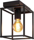 Plafonnier noir à cadre cube en métal, de 1 à 4 lumières E27