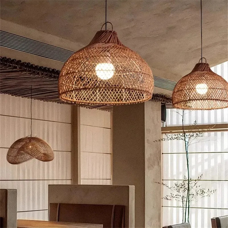 Suspension en rotin naturel, marron ou noir : cocon, vague ou cloche