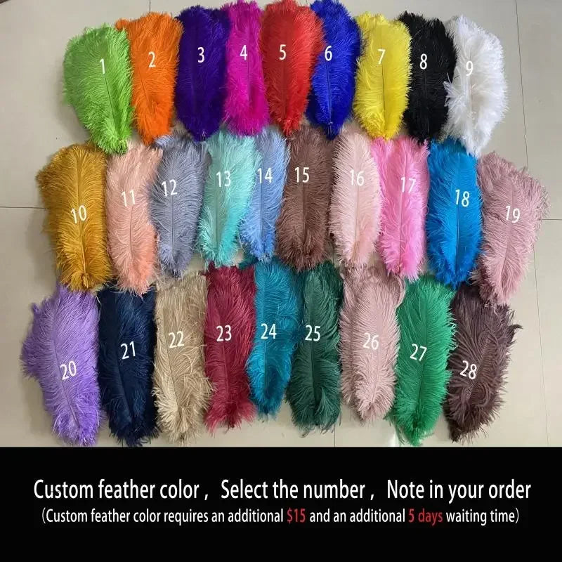Lustre en plumes d'autruche dès Ø 55 cm, 1 à 6 ampoules fournies