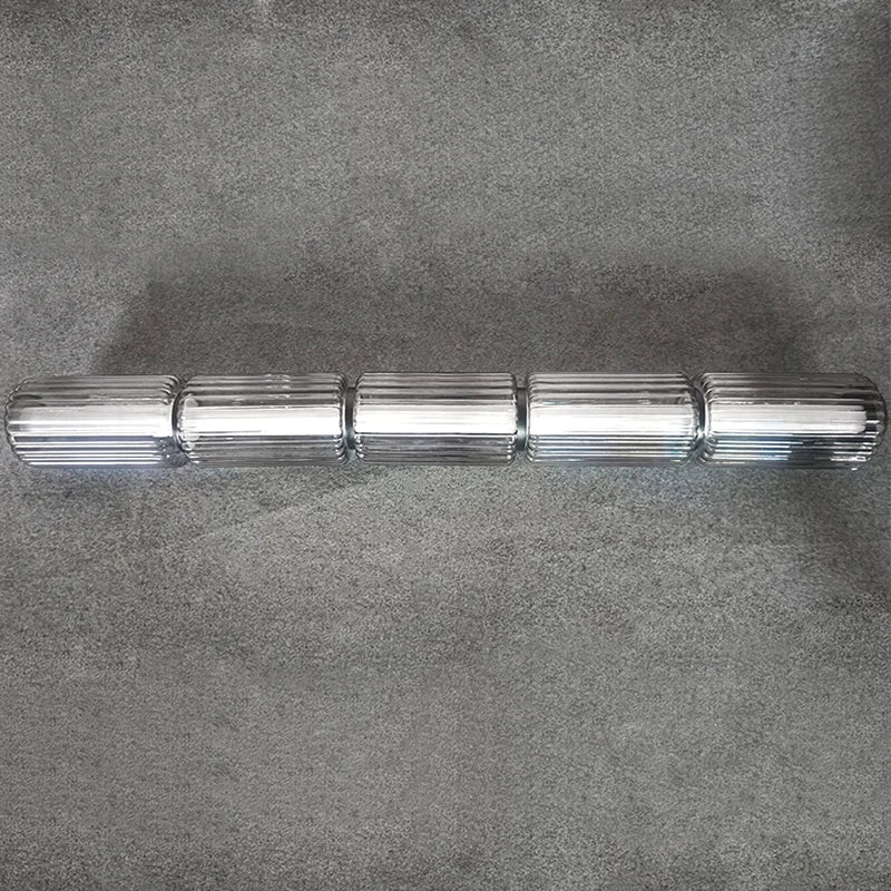 Suspension LED modulaire en verre strié fumé ou blanc, 32 à 190 cm