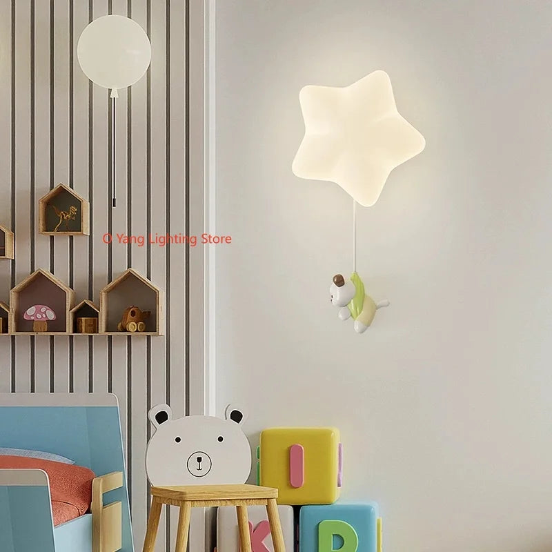 Applique murale étoile LED pour chambre d'enfant, ourson ou comète