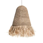 Lustre en corde de paille et franges de raphia Ø 35 cm, E27